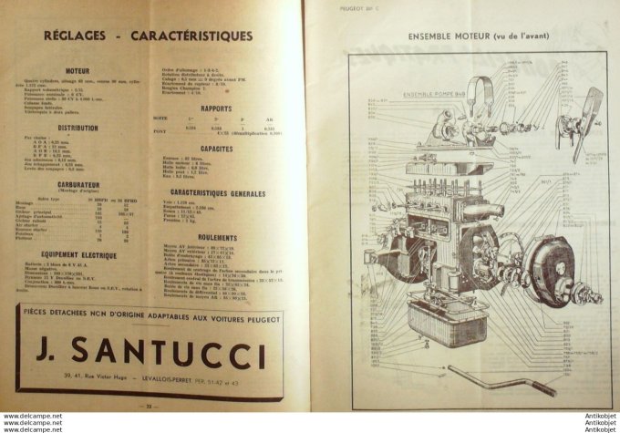 Revue Technique Automobile Peugeot 201C Bobines d'Allumage 24#1948