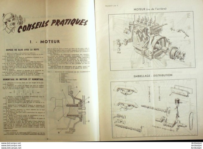 Revue Technique Automobile Peugeot 201C Bobines d'Allumage 24#1948