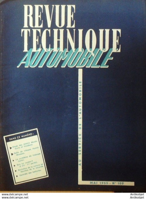 Revue Technique Automobile Simca vedette Monte-Carlo & VendÃ'me  Scooter Mors-Speed 109#1955