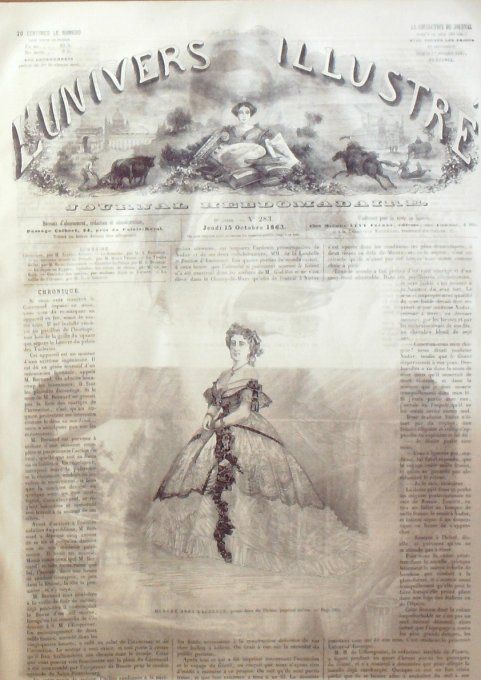 L'Univers illustré 1863 # 283 Turquie Antioche Oronte Allemagne Dresde Anna Lagrange