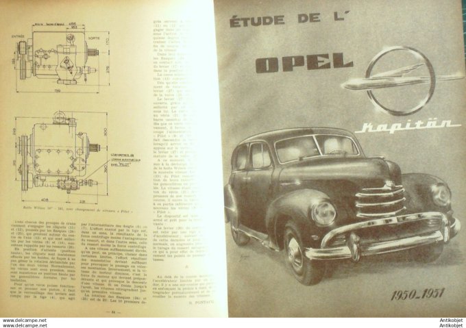 Revue Technique Automobile Opel Kapitan Car Floirat Y53 94#1954