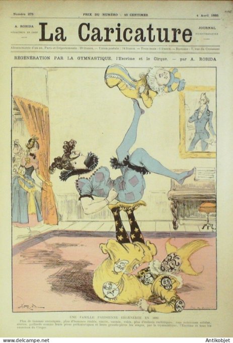 La Caricature 1885 n°275 La Gymnatique Cirque Escrime Robida Caran d'Ache Draner