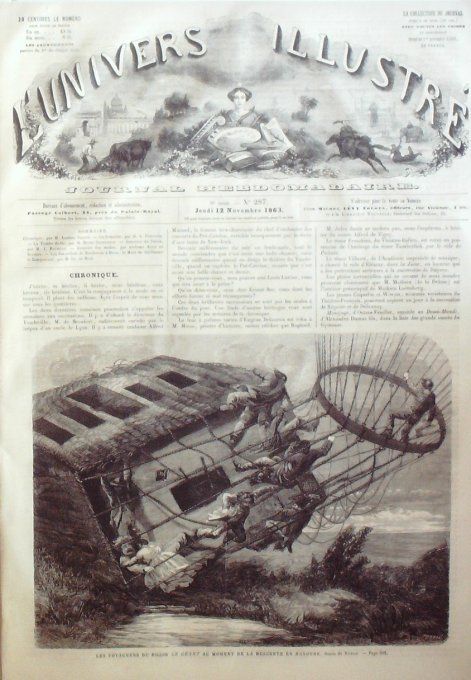 L'Univers illustré 1863 # 287 Sinope Allemagne Hanovre ballon le Géant