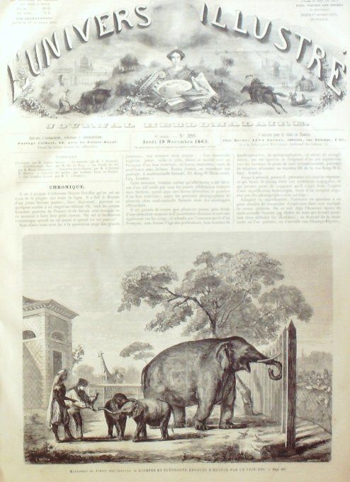 L'Univers illustré 1863 # 288 Braavalley Jardin des plantes Machine à plier