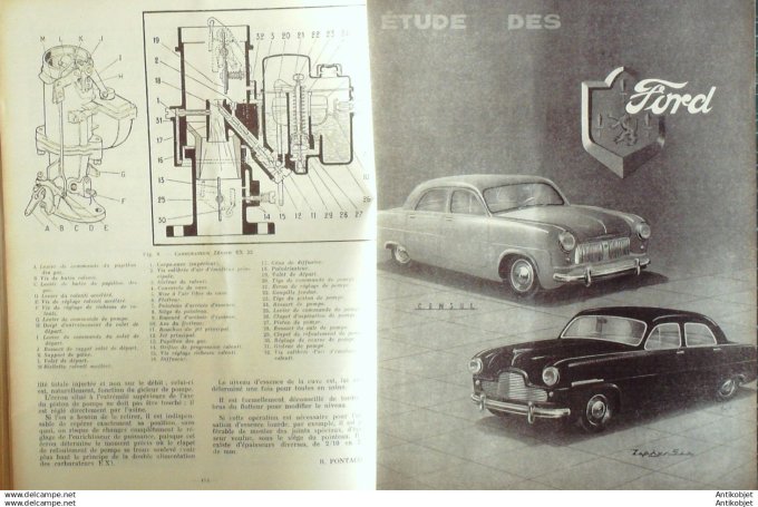 Revue Technique Automobile Tracteur Farmall type FC Ford Consul & Zéphyr 98#1954