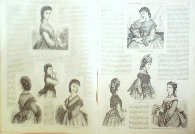 Journal Mode illustrée 1871 # 28 Corsages drap demi-décolleté