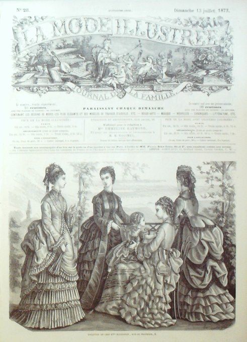 Journal Mode illustrée 1873 # 28 Toilettes de loisirs