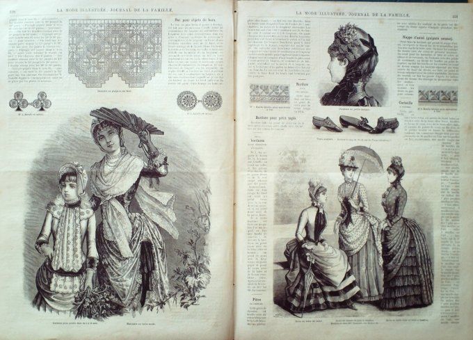 Journal Mode illustrée 1884 # 28 Robe en ottoman& lainage 