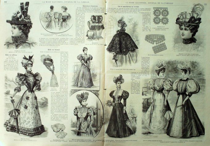 Journal Mode illustrée 1896 # 28 Robe en foulard