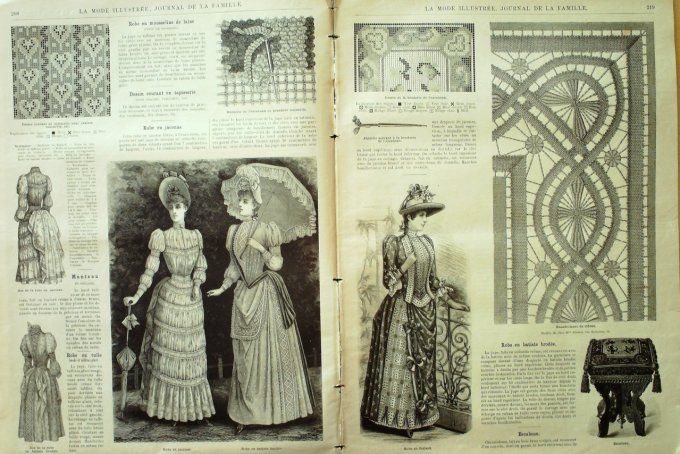 Journal Mode illustrée 1889 # 28 Robes mousseline & foulard 