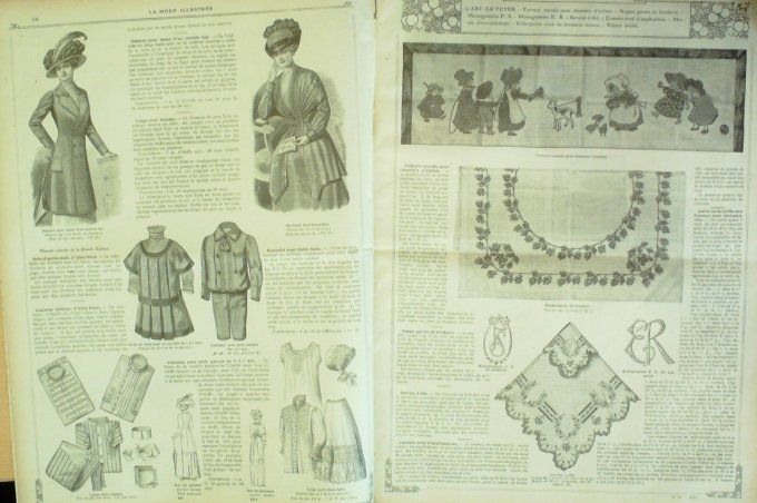 Journal Mode illustrée 1910 # 28 Robes de sorties & soirées