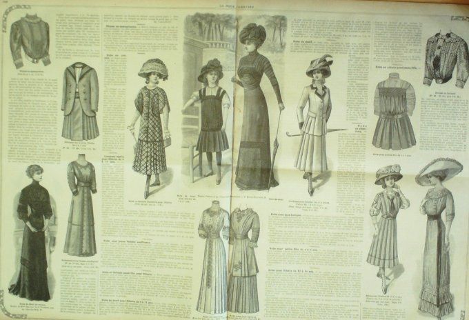 Journal Mode illustrée 1910 # 28 Robes de sorties & soirées