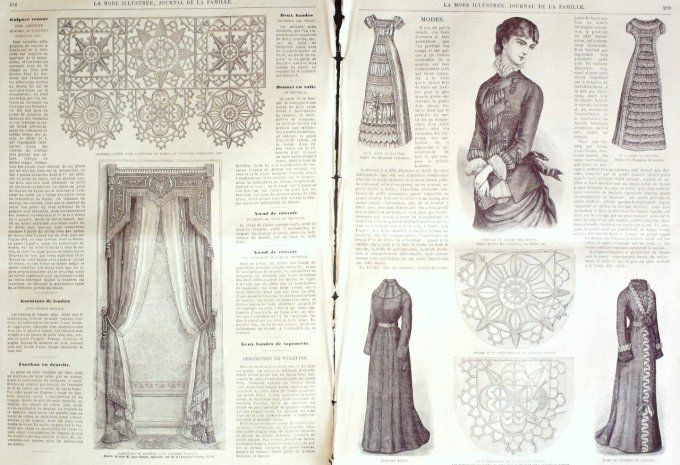 Journal Mode illustrée 1881 # 28 Costume fille robe batiste