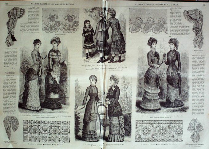 Journal Mode illustrée 1881 # 28 Costume fille robe batiste