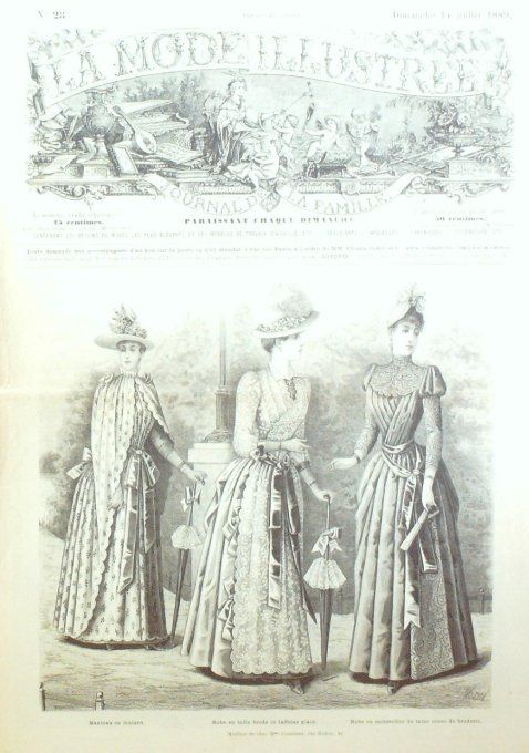 Journal Mode illustrée 1889 # 28 Robes mousseline & foulard 