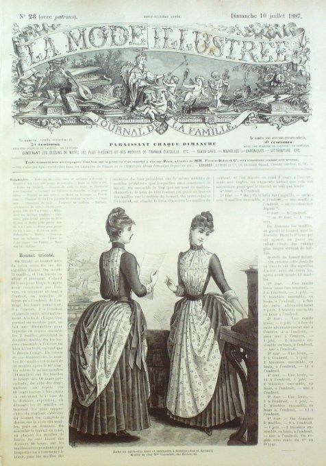 Journal Mode illustrée 1887 # 28 Robe en satinette