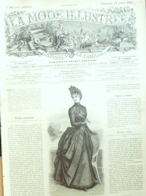 Journal Mode illustrée 1886 # 28 Toilette en demi-deuil