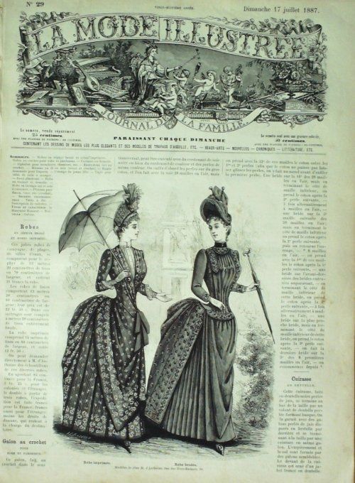 Journal Mode illustrée 1887 # 29 Robes brodée & imprimée