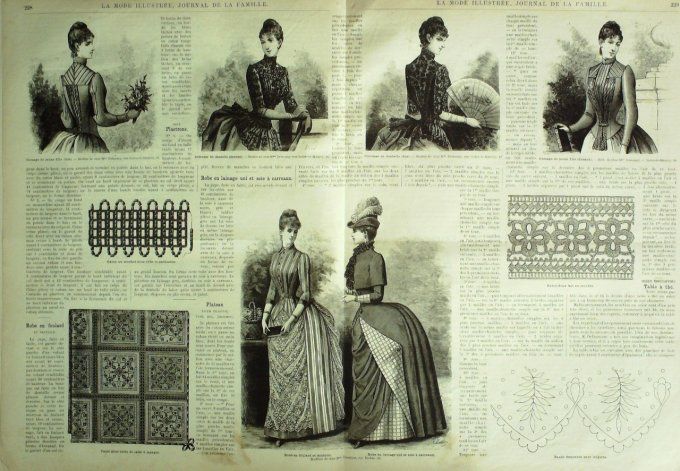 Journal Mode illustrée 1887 # 29 Robes brodée & imprimée