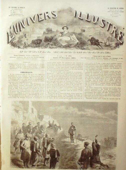 L'Univers illustré 1863 # 292 Pologne Varsovie Gal Banks Chasse au sanglier 