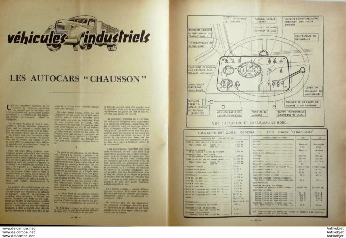 Revue Technique Automobile Simca 5 Autocars Chausson 17#1947