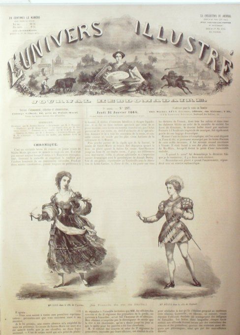 L'Univers illustré 1864 # 297 Nvelle Zélande patineurs Allemagne Hambourg 