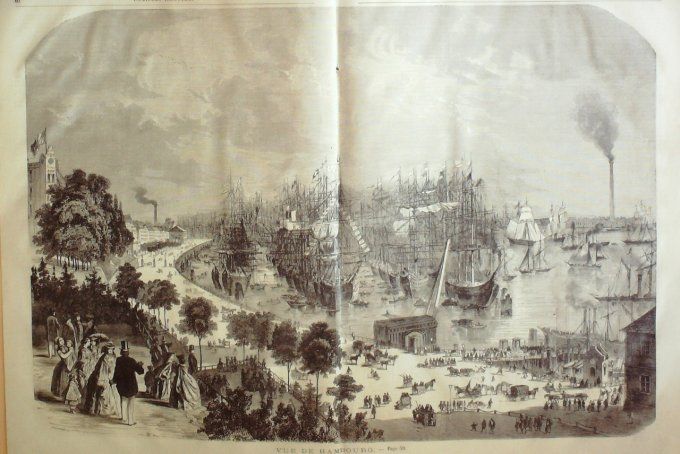 L'Univers illustré 1864 # 297 Nvelle Zélande patineurs Allemagne Hambourg 