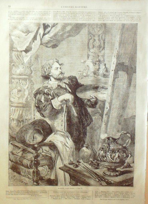 L'Univers illustré 1864 # 298 Rubens Allemagne Leipzig chasseurs Hanovriens