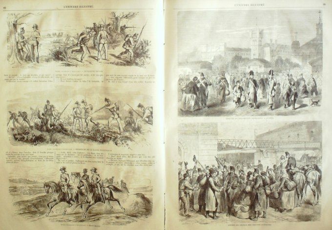 L'Univers illustré 1864 # 298 Rubens Allemagne Leipzig chasseurs Hanovriens