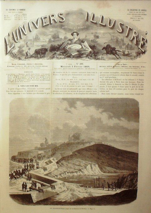 L'Univers illustré 1864 # 299 Dabbewerke Slewing Quais de Paris Gal Hake baron Gablenz