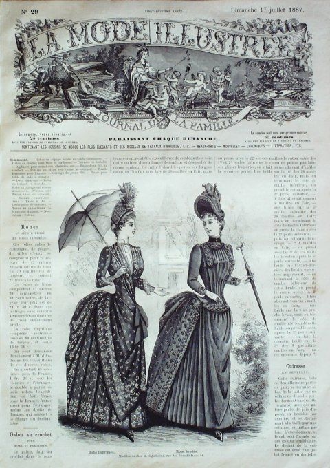 Journal Mode illustrée 1886 # 29 Robes en batiste & foulard