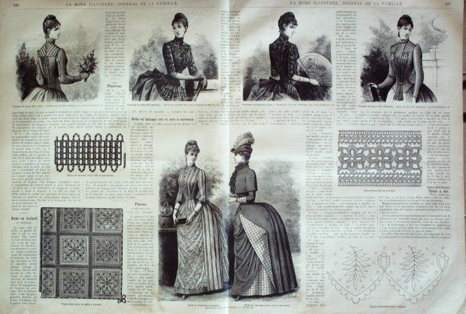 Journal Mode illustrée 1886 # 29 Robes en batiste & foulard