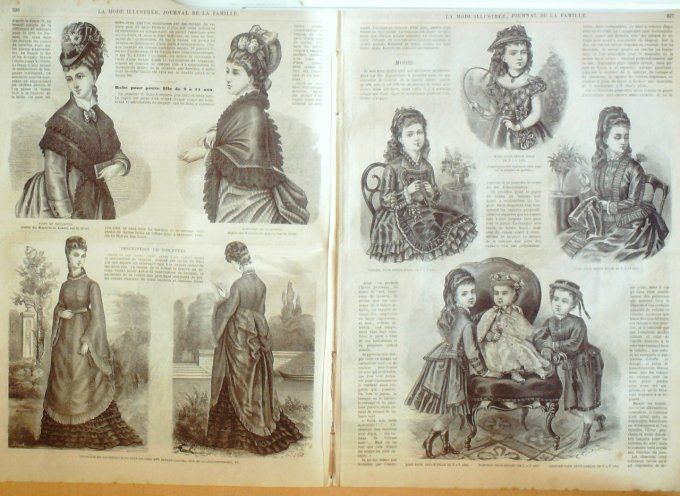 Journal Mode illustrée 1875 # 29 Toilette en faye & tablier