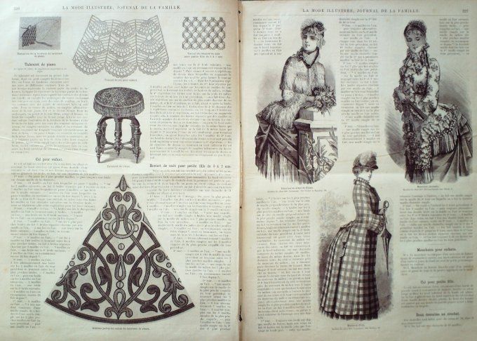 Journal Mode illustrée 1884 # 29 Robes en mousseline & Mantelet