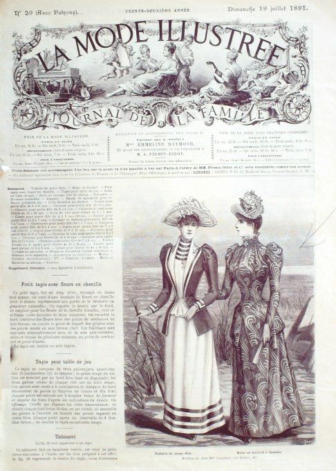 Journal Mode illustrée 1891 # 29 Toilette & robe en foulard