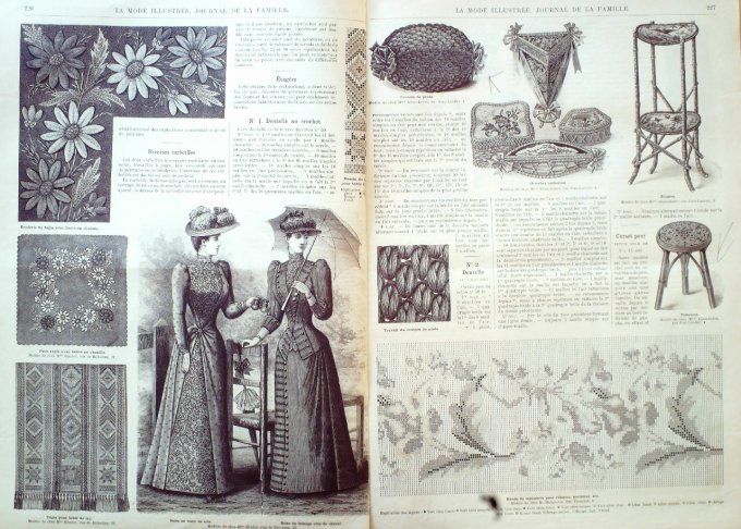 Journal Mode illustrée 1891 # 29 Toilette & robe en foulard