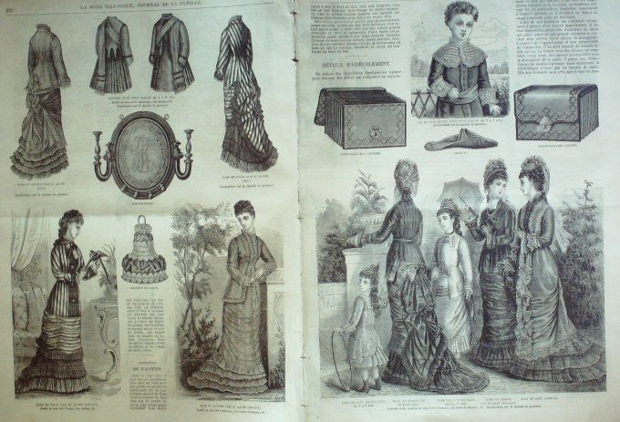 Journal Mode illustrée 1877 # 29 Robes en toile & foulard