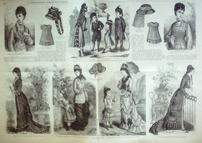 Journal Mode illustrée 1877 # 29 Robes en toile & foulard