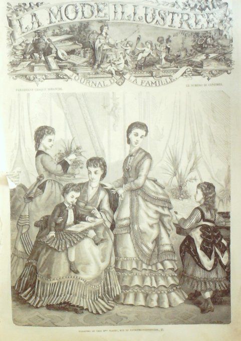 Journal Mode illustrée 1871 #  2 Toilettes d'intérieur