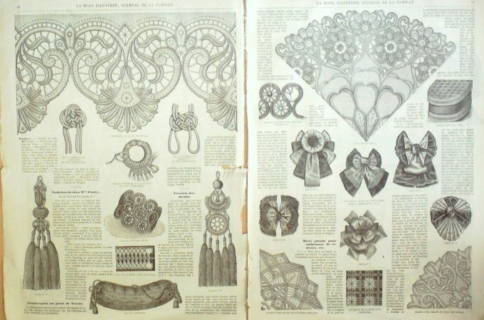 Journal Mode illustrée 1871 #  2 Toilettes d'intérieur