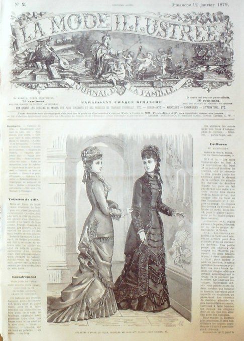 Journal Mode illustrée 1879 #  2 Toilettes d'hiver de ville