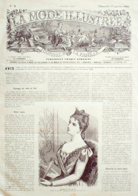 Journal Mode illustrée 1889 #  2 Corsage de robe de bal 