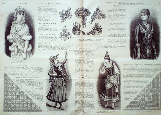 Journal Mode illustrée 1889 #  2 Corsage de robe de bal 