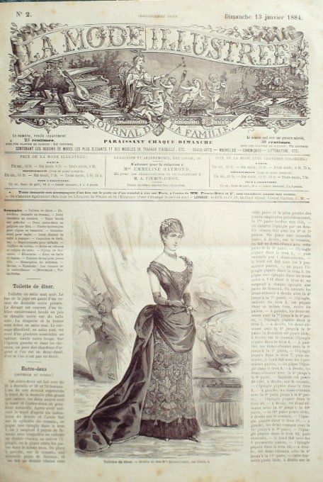 Journal Mode illustrée 1884 #  2 Toilette de dîner