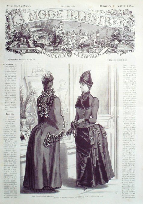 Journal Mode illustrée 1885 #  2 Manteau & costumes en drap