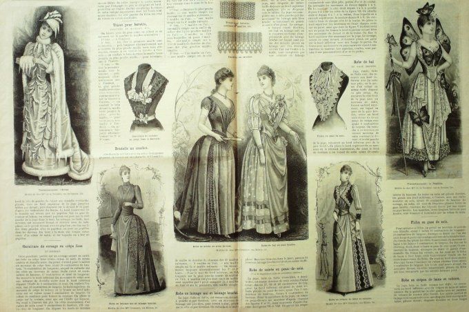 Journal Mode illustrée 1890 #  2 Corsages de soirées