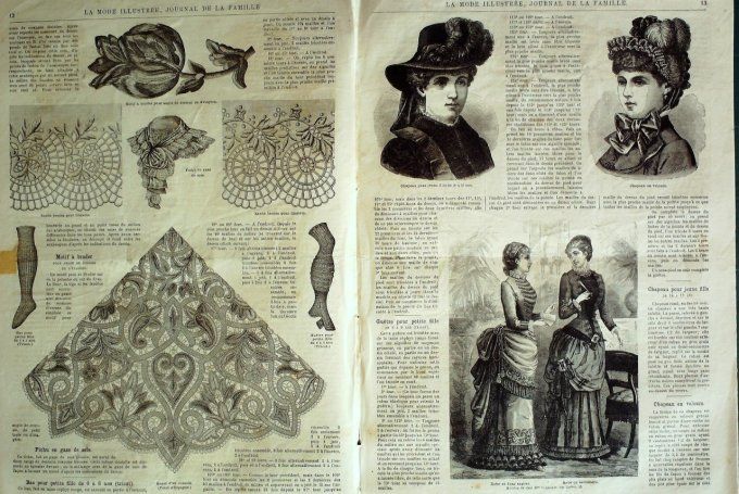 Journal Mode illustrée 1883 #  2 Robes en faille & satin