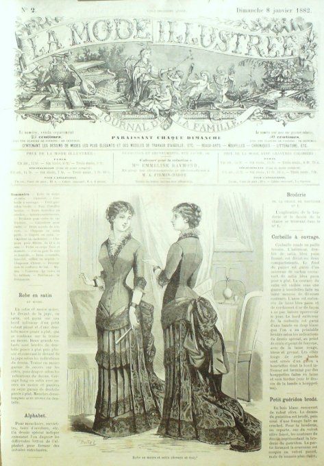 Journal Mode illustrée 1882 #  2 Robe en moire