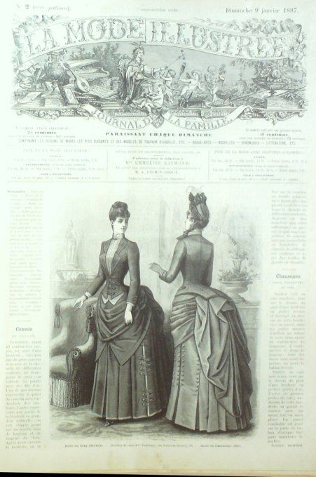 Journal Mode illustrée 1887 #  2 Robe en drap & limousine