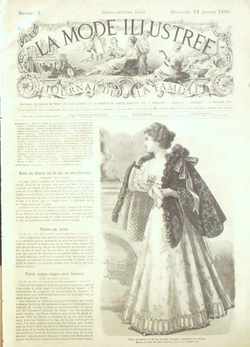 Journal Mode illustrée 1896 #  2 Robe de dîners